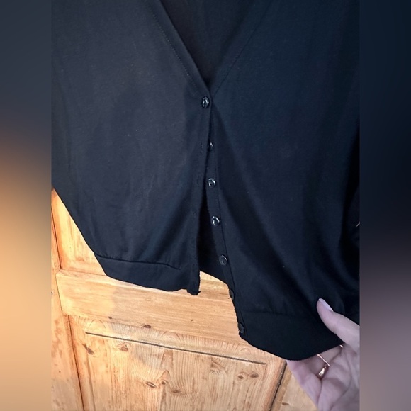 🎉Derek Heart Black Cotton Shrug Style Cardigan Button Down Size Small - Picture 4 of 9